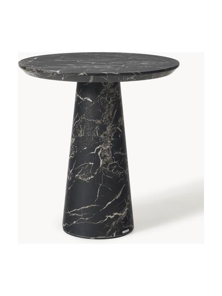 Tavolo rotondo effetto marmo Disc, Ø 70 cm, Nero effetto marmo, Ø 70 cm