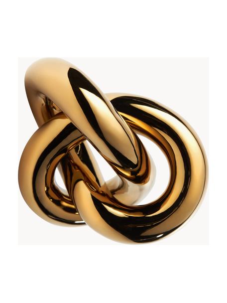Oggetto decorativo in ceramica Knot, Ceramica, Dorato lucido, Larg. 19 x Alt. 9 cm