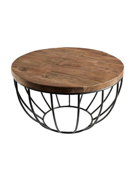 Okrúhly konferenčný stolík z tíkového dreva Sixtine, Tíkové drevo, čierna, Ø 60 x V 35 cm