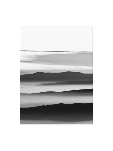 Impresión digital enmarcada Mystic scenery, Negro, blanco, An 30 x Al 40 cm