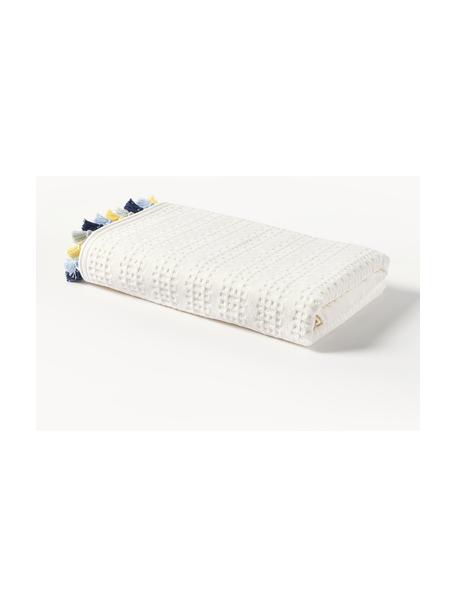 Ręcznik z weluru z frędzlami Tallulah, Kremowobiały, wielobarwny, Ręcznik kąpielowy, S 70 x D 140 cm