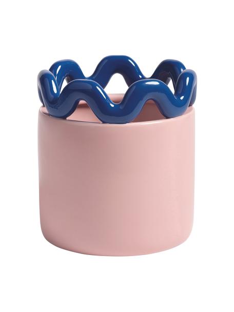 Portavaso Sway, Gres, Rosa chiaro, blu scuro, Ø 20 x Alt. 23 cm
