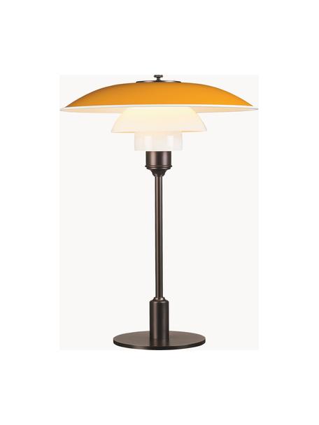 Grande lampe à poser soufflée bouche PH 3½-2½, Jaune soleil, cuivre, Ø 33 x haut. 45 cm