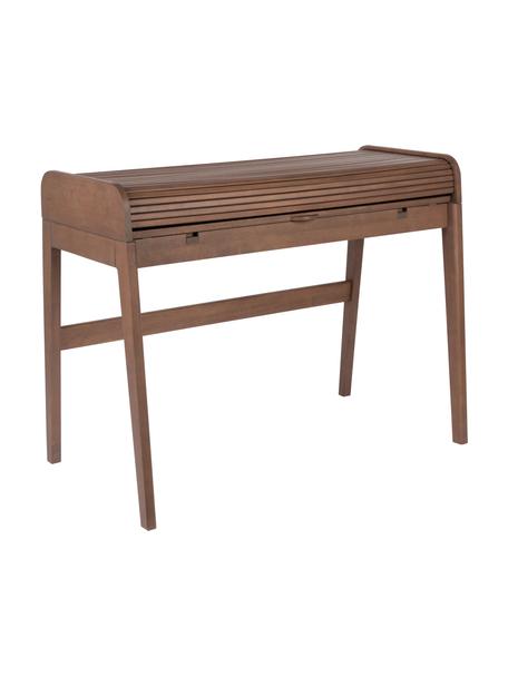Dřevěný psací stůl s rýhovaným čelem Barbier, Ořechové dřevo, Š 110 cm, V 85 cm