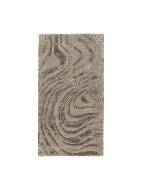 Tapis à poils ras texturé, tufté main Winola, Taupe, larg. 80 x long. 150 cm (taille XS)