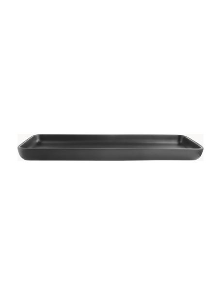 Servierplatte Nordic Kitchen, Steinzeug, Schwarz, B 37 x T 13 cm