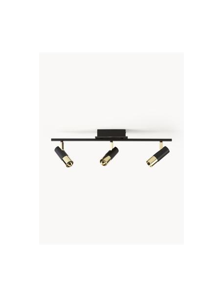 Stropní LED svítidlo Bobby, Černá, zlatá, Š 66 cm, V 13 cm
