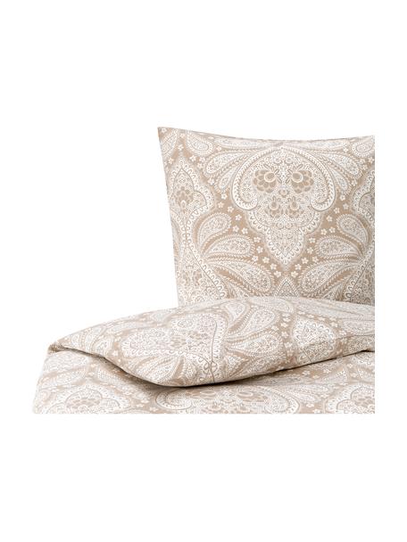 Renforcé povlečení  z organické bavlny s paisley vzorem Manon, Béžová, 135 x 200 cm + 1 polštář 80 x 80 cm