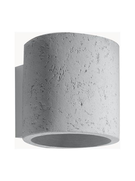 Handgefertigter Wandstrahler Rosalia aus Beton, Beton, Hellgrau, B 10 x H 10 cm