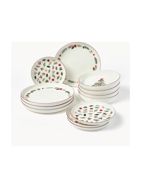 Kerst serviesset Eve van porselein, 4 personen (12-delig), Porselein, glanzend, Meerkleurig, 4 personen (12-delig)