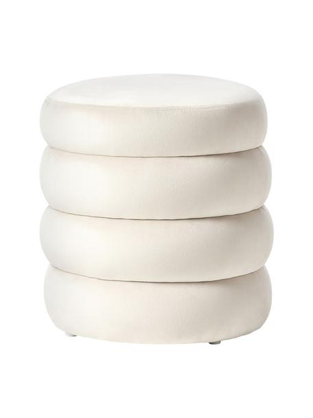 Tabouret en velours Alto, Velours blanc crème, Ø 42 x haut. 47 cm
