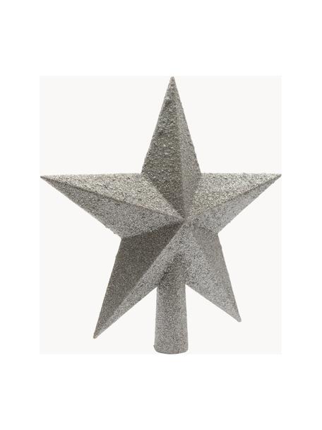 Nerozbitná špice na vánoční stromeček Morning Star, Ø 19 cm, Umělá hmota, třpytky, Stříbrná, Ø 19 cm
