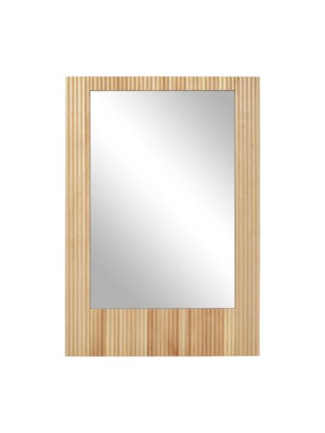 Specchio da parete con cornice in legno di betulla millerighe Nele, Cornice: legno di betulla, pannell, Superficie dello specchio: vetro a specchio, Legno di betulla, Larg. 70 x Alt. 100 cm