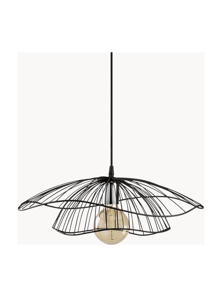 Lampa wisząca z metalu Tel, Czarny, Ø 50 x W 14 cm