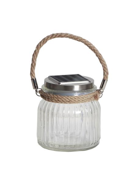 Lampe solaire d'extérieur LED Glass Jar, Transparent, couleur argentée, Ø 11 x haut. 12 cm