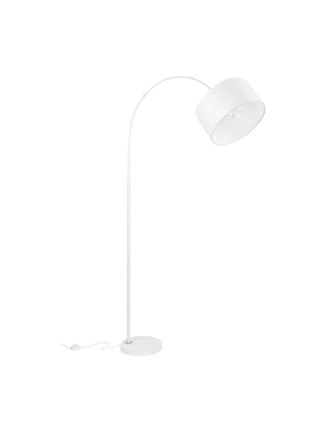 Bogenlampe Sama in Weiß, Lampenschirm: Textil, Lampenfuß: Aluminium, White, 90 x 180 cm