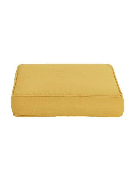 Wysoka poduszka siedziska na krzesło z bawełny Zoey, Żółty, S 40 x D 40 cm