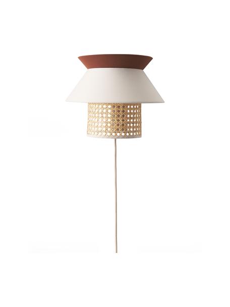 Nástenná lampa z viedenského výpletu Klea, Svetlobéžová, hnedá, Š 30 x V 25 cm