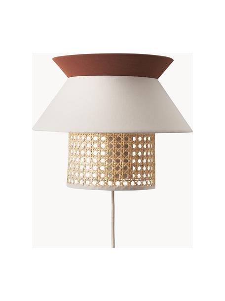 Applique murale en cannage Klea, Beige clair, brun, larg. 30 x haut. 25 cm