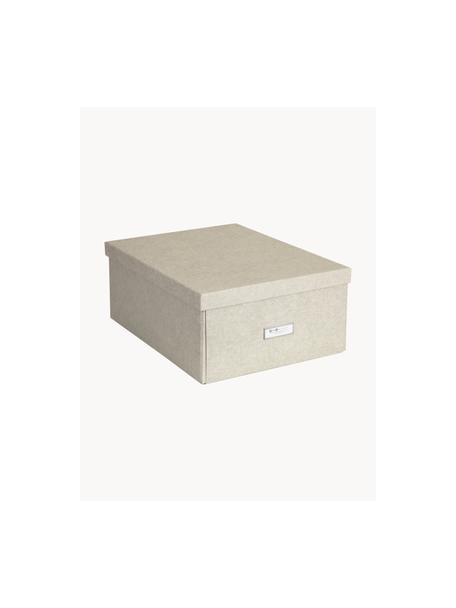 Skládací skladovací box Katrin, Š 35 x H 45 cm, Plátno, pevný karton, Světle béžová, Š 35 cm, D 45 cm