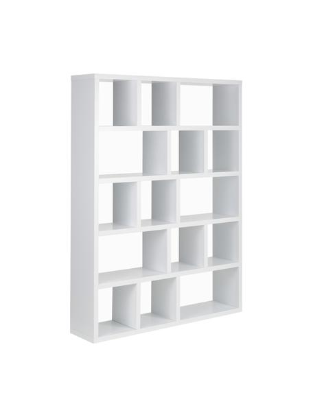 Großes Bücherregal Portlyn in Weiß, Oberfläche: Melaminschicht., Weiß, matt, 150 x 198 cm