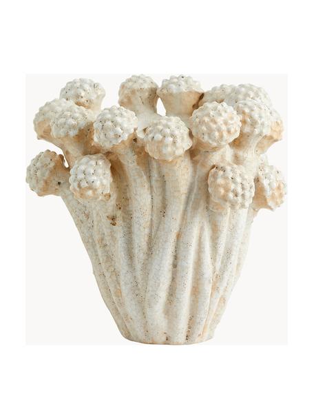 Handgefertigte Design-Vase Fungi, Keramik, Off White, Ø 21 x H 19 cm
