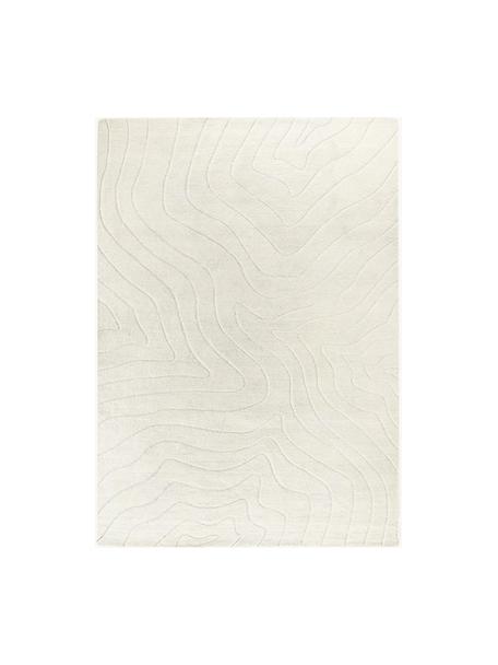 Ručne tuftovaný vlnený koberec Aaron, Krémovobiela, Š 80 x D 150 cm (veľkosť XS)