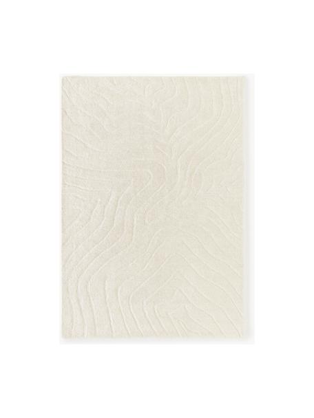 Tappeto in lana fatto a mano Aaron, Retro: 100% cotone Nel caso dei , Bianco crema, Larg. 80 x Lung. 150 cm (taglia XS)