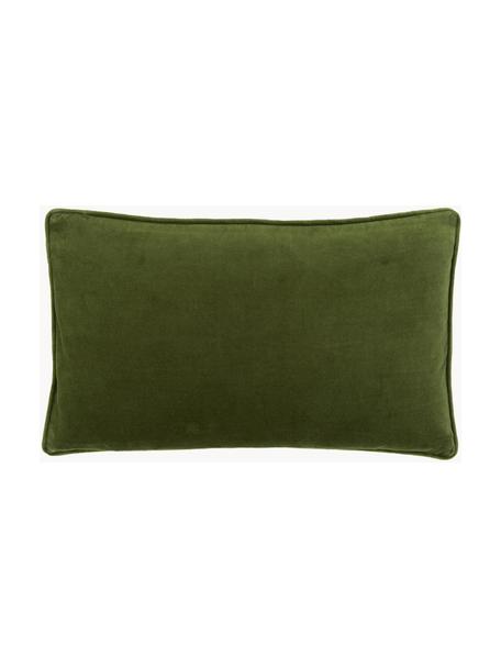 Poszewka na poduszkę z aksamitu Dana, 100% aksamit bawełniany, Zielony mchowy, S 30 x D 50 cm
