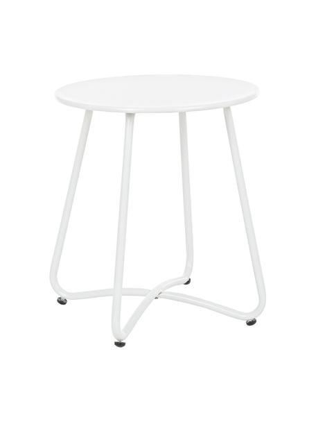 Tavolino rotondo da giardino Wissant, Metallo rivestito, Bianco, Ø 40 x Alt. 45 cm