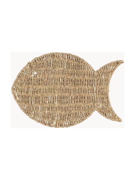 Podkładka z trawy morskiej Fish, Trawa morska, Jasny brązowy, S 30 x D 45 cm