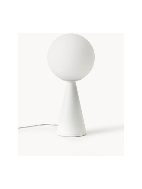 Petite lampe à poser artisanale Bilia, Blanc, Ø 12 x haut. 26 cm