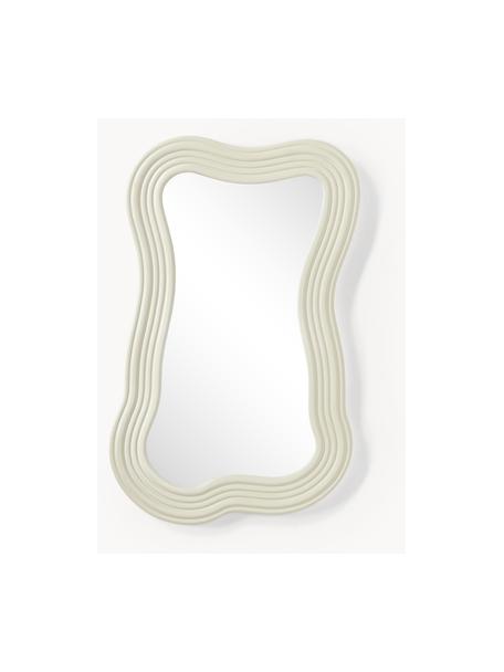 Specchio da parete con cornice ondulata Cosimo, Struttura: pannello di fibra a media, Superficie dello specchio: vetro a specchio Questo p, Beige chiaro, Larg. 50 x Alt. 80 cm