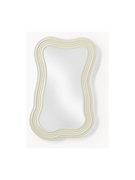 Specchio da parete con cornice ondulata Cosimo, Struttura: pannello di fibra a media, Superficie dello specchio: vetro a specchio Questo p, Beige chiaro, Larg. 50 x Alt. 80 cm