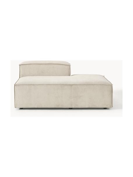 Diván modular de pana Lennon, Tapizado: pana (92% poliéster, 8% p, Estructura: madera de pino maciza, ma, Patas: plástico Este producto es, Pana beige claro, An 150 x F 123 cm, respaldo derecho