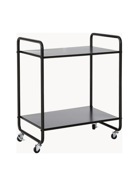 Metalen barcart Morris, Gecoat metaal, Zwart, B 60 x H 70 cm