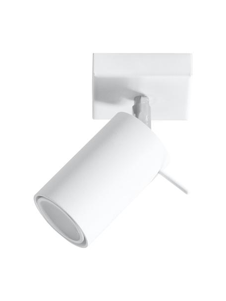 Faretto orientabile da soffitto o parete Etna, Paralume: acciaio verniciato, Bianco, Larg. 8 x Alt. 15 cm