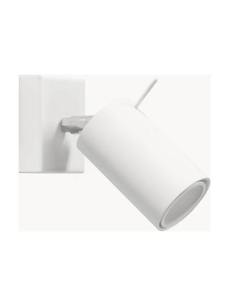 Faretto orientabile da parete e soffitto Etna, Paralume: acciaio verniciato, Struttura: metallo, Bianco, Larg. 8 x Alt. 15 cm