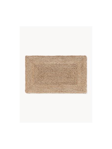 Handgefertigte Jute-Fussmatte Sharmila, 100 % Jute, Braun, B 45 x L 75 cm