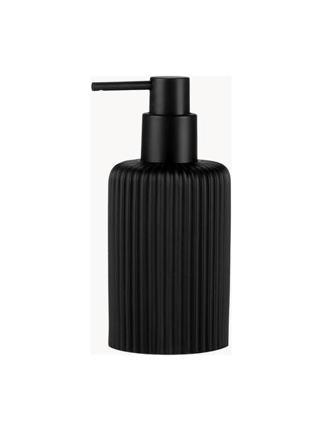 Distributeur de savon Helio, Plastique, Noir, Ø 7 x haut. 16 cm