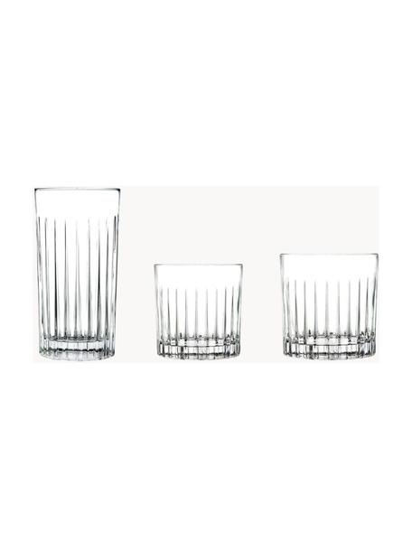 Set 18 bicchieri in cristallo con rilievo scanalato Timeless (6 persone), Cristallo Luxion, Trasparente, Set in varie misure