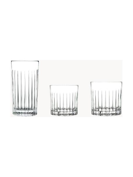 Verres en cristal strié Timeless, 18 élém., Cristal luxion, Transparent, Lot de différentes tailles