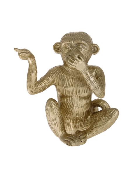 Deko-Objekt Monkey, Polyresin, Goldfarben, 14 x 15 cm