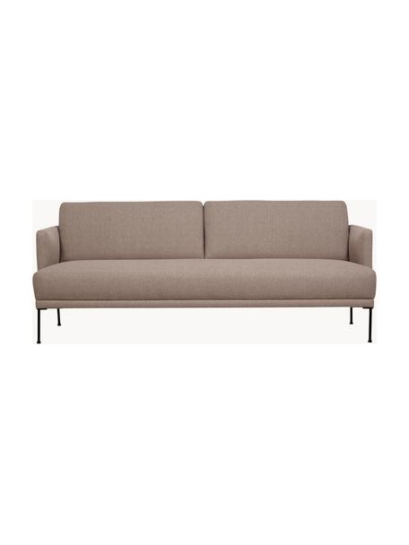 Sofa Fluente (3-Sitzer), Bezug: 100% Polyester 35.000 Sch, Gestell: Massives Kiefernholz, FSC, Füße: Metall, pulverbeschichtet, Webstoff Taupe, B 196 x T 85 cm
