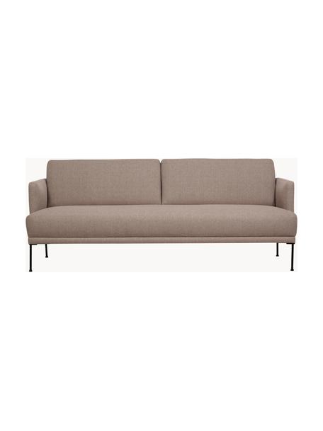 Sofa Fluente (3-osobowa), Tapicerka: 100% poliester Dzięki tka, Stelaż: lite drewno sosnowe z cer, Nogi: metal malowany proszkowo, Taupe tkanina, S 196 x G 85 cm