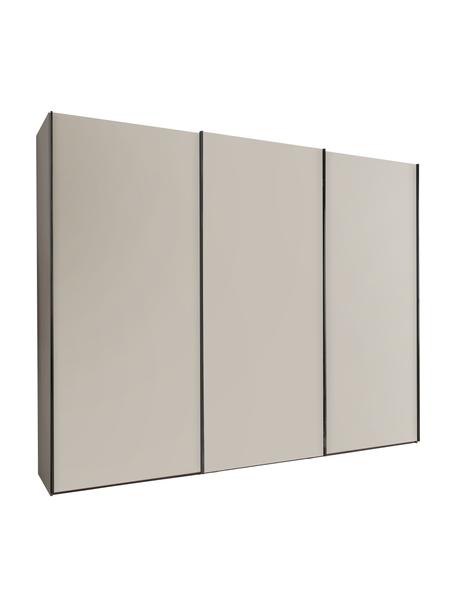Schwebetürenschrank Monaco, 3-türig, Korpus: Mitteldichte Holzfaserpla, Leisten: Metall, beschichtet, Champagnerfarben, B 279 x H 217 cm
