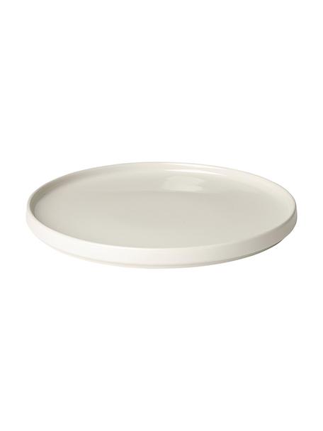 Assiette plate beige mat/brillant Pilar, 6 pièces, Céramique, Blanc cassé, Ø 27 cm