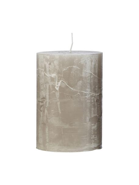 Bougie pilier gris clair faite main Rustique, Paraffine, Gris clair, Ø 7 x haut. 10 cm
