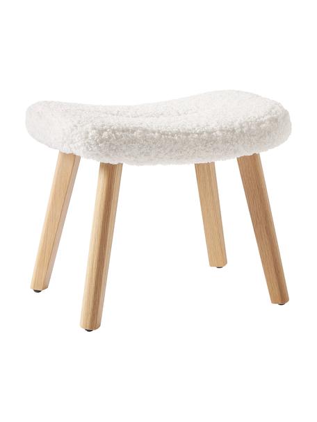Plyšová stolička Wing, Krémově bílá, březové dřevo, Š 50 cm, V 41 cm