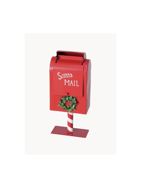 Figura decorativa Mailbox, Hierro recubierto, Rojo, blanco, An 7 x Al 28 cm